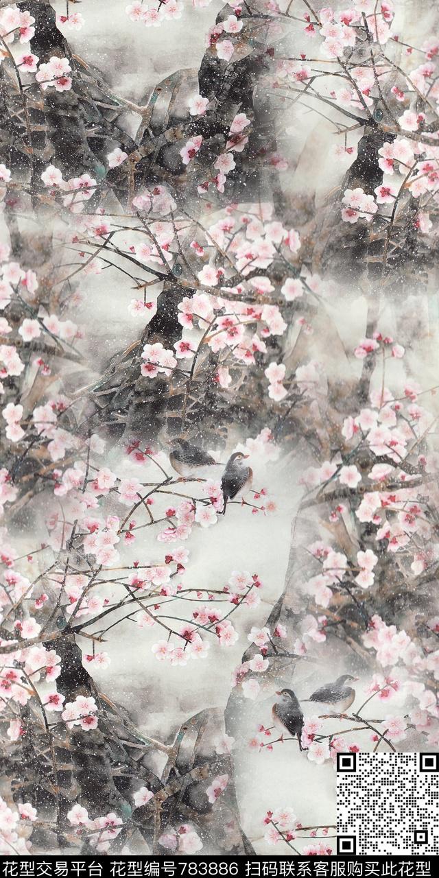 花卉乱花满版花数码印花华亿平台下载（图片编号: 783886） - 瓦栏（Walan）