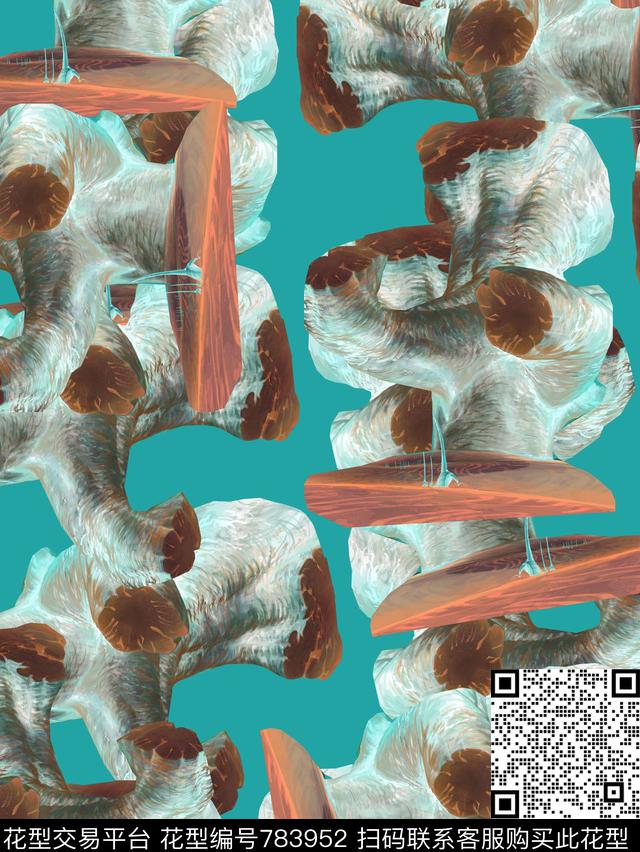 抽象复古男装华亿平台数码印花华亿平台下载（图片编号: 783952） - 瓦栏（Walan）