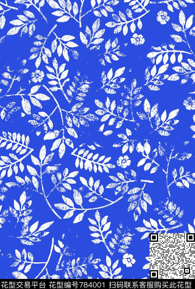 抽象肌理叶子传统印花华亿平台下载（图片编号: 784001） - 瓦栏（Walan）