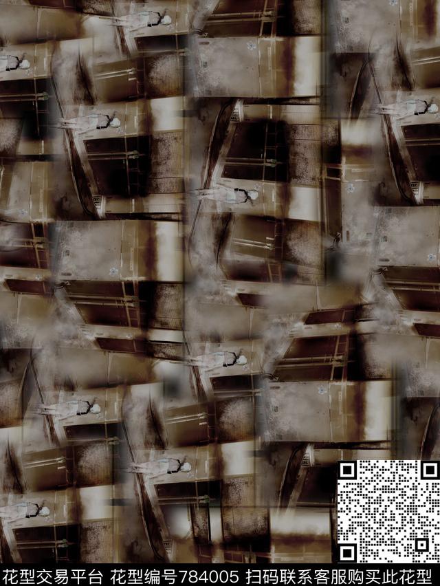 抽象复古男装华亿平台数码印花华亿平台下载（图片编号: 784005） - 瓦栏（Walan）