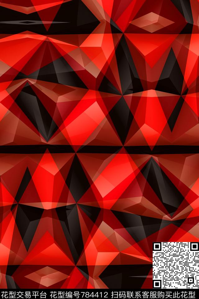 不规则几何菱形方格传统印花华亿平台下载（图片编号: 784412） - 瓦栏（Walan）