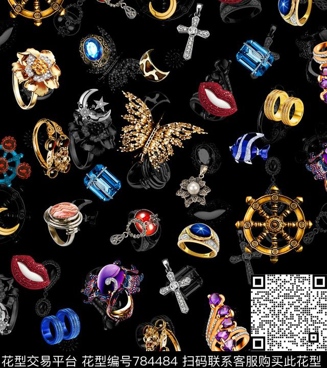 珠宝宝石金属饰品Fei-创意趣味数码印花华亿平台下载（图片编号: 784484） - 瓦栏（Walan）