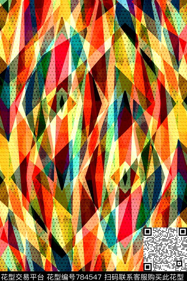 不规则几何菱形方格传统印花华亿平台下载（图片编号: 784547） - 瓦栏（Walan）