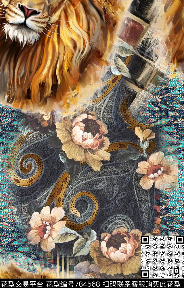 定位混搭民族风数码印花华亿平台下载（图片编号: 784568） - 瓦栏（Walan）