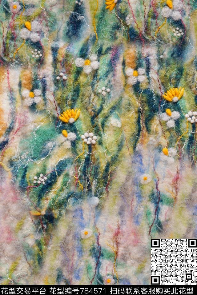 呢绒仿植绒面料数码印花华亿平台下载（图片编号: 784571） - 瓦栏（Walan）