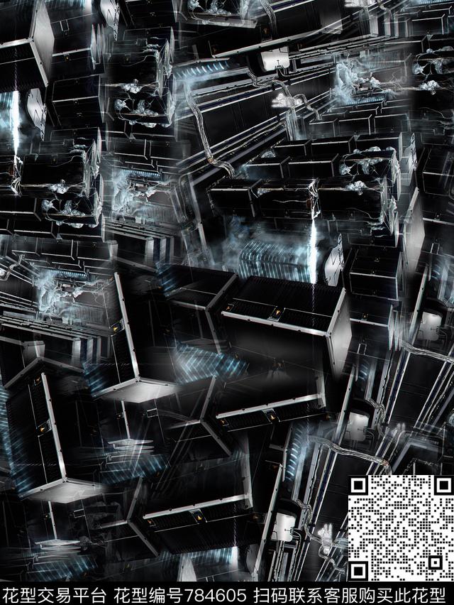 复古抽象男装华亿平台数码印花华亿平台下载（图片编号: 784605） - 瓦栏（Walan）