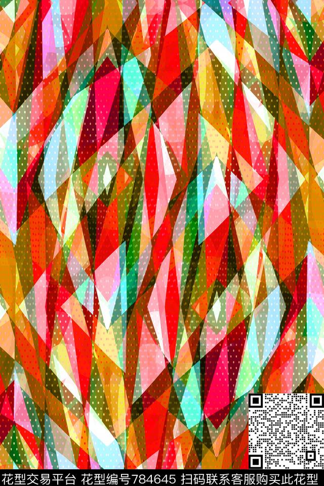 不规则几何菱形方格传统印花华亿平台下载（图片编号: 784645） - 瓦栏（Walan）