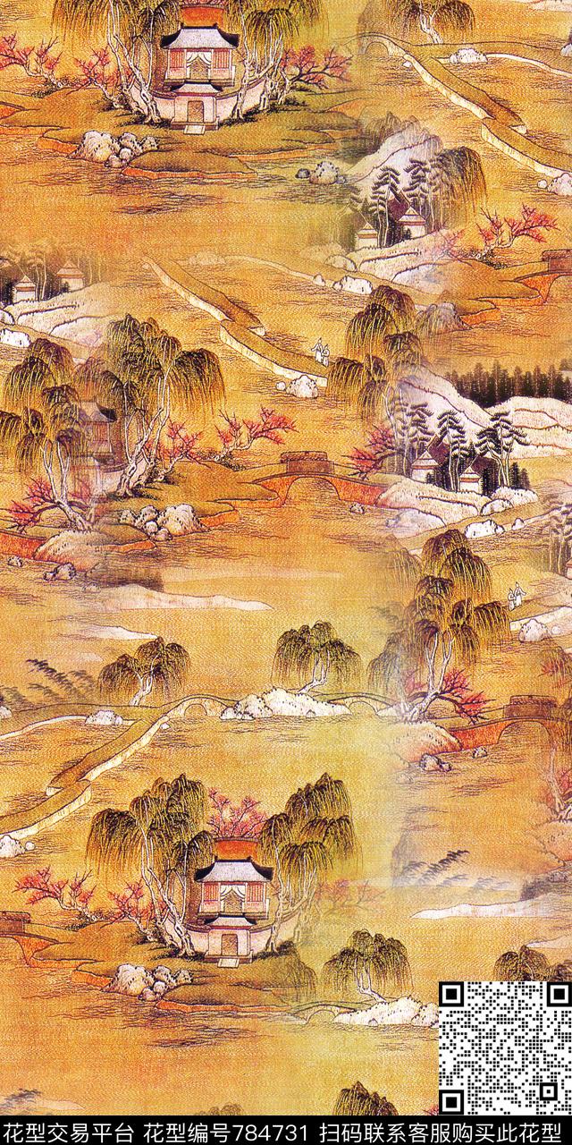 森林山川建筑数码印花华亿平台下载（图片编号: 784731） - 瓦栏（Walan）