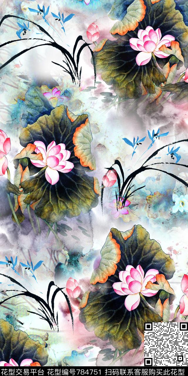 花卉流行时尚数码数码印花华亿平台下载（图片编号: 784751） - 瓦栏（Walan）