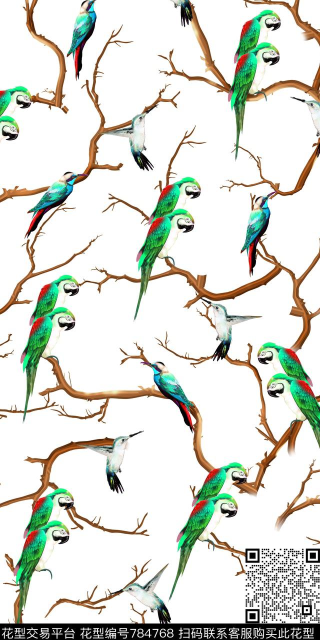 数码流行时尚鸟数码印花华亿平台下载（图片编号: 784768） - 瓦栏（Walan）