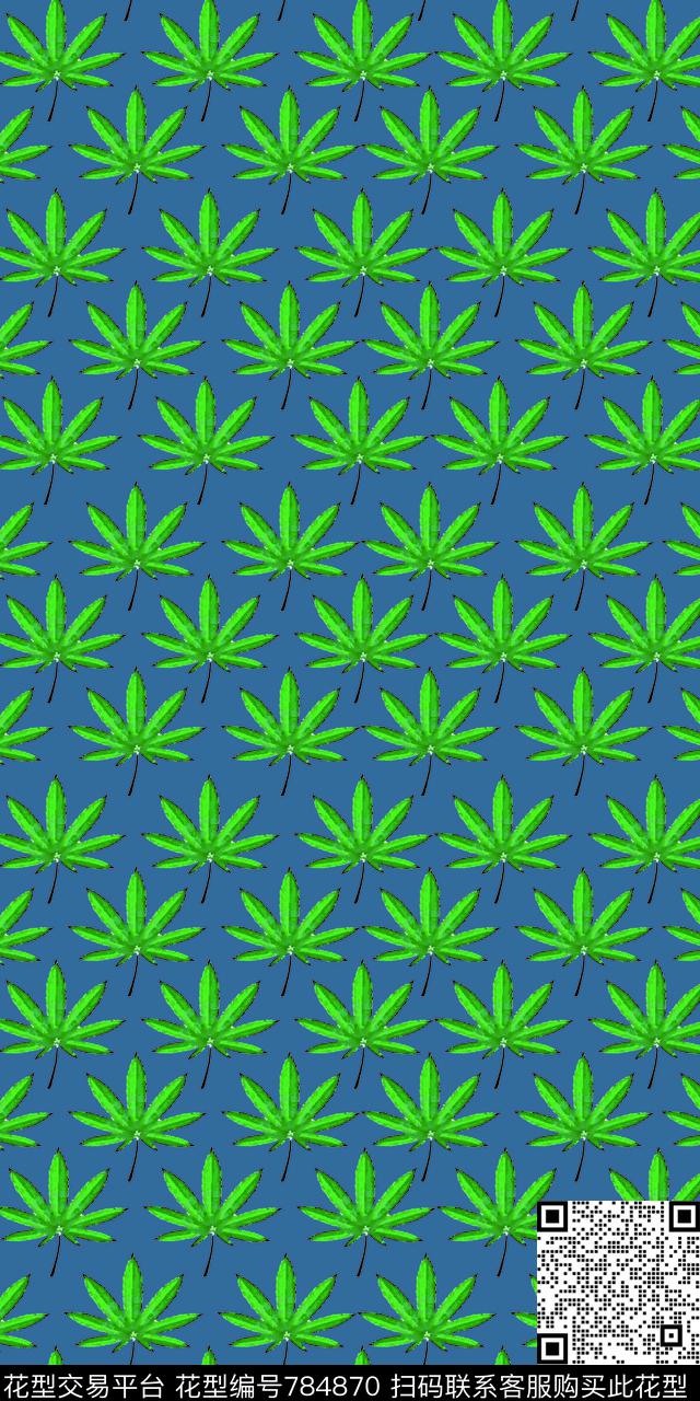 绿植绿叶叶子传统印花华亿平台下载（图片编号: 784870） - 瓦栏（Walan）
