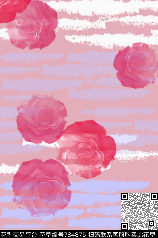 手绘线条笔触肌理图案条纹混搭数码印花华亿平台下载（图片编号: 784875） - 瓦栏（Walan）