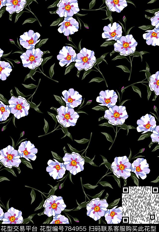 女装时尚花卉传统印花华亿平台下载（图片编号: 784955） - 瓦栏（Walan）