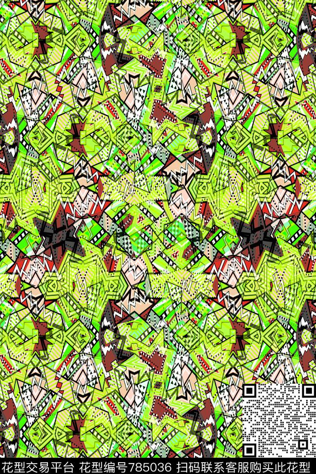 千鸟格不规则几何小方块传统印花华亿平台下载（图片编号: 785036） - 瓦栏（Walan）