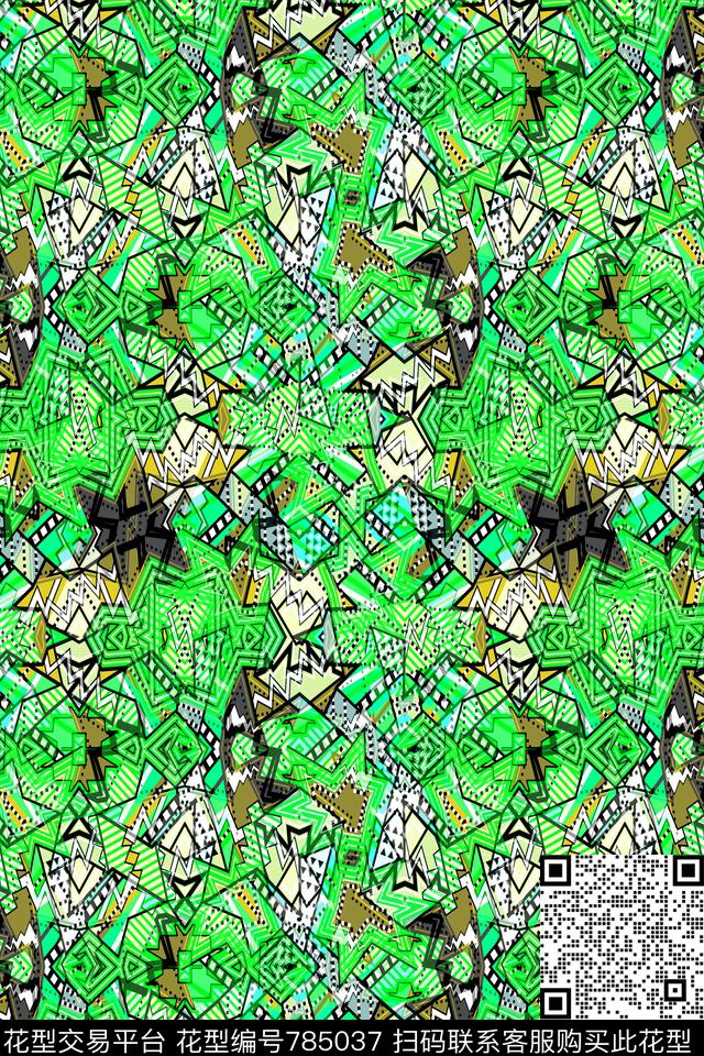 千鸟格不规则几何小方块传统印花华亿平台下载（图片编号: 785037） - 瓦栏（Walan）