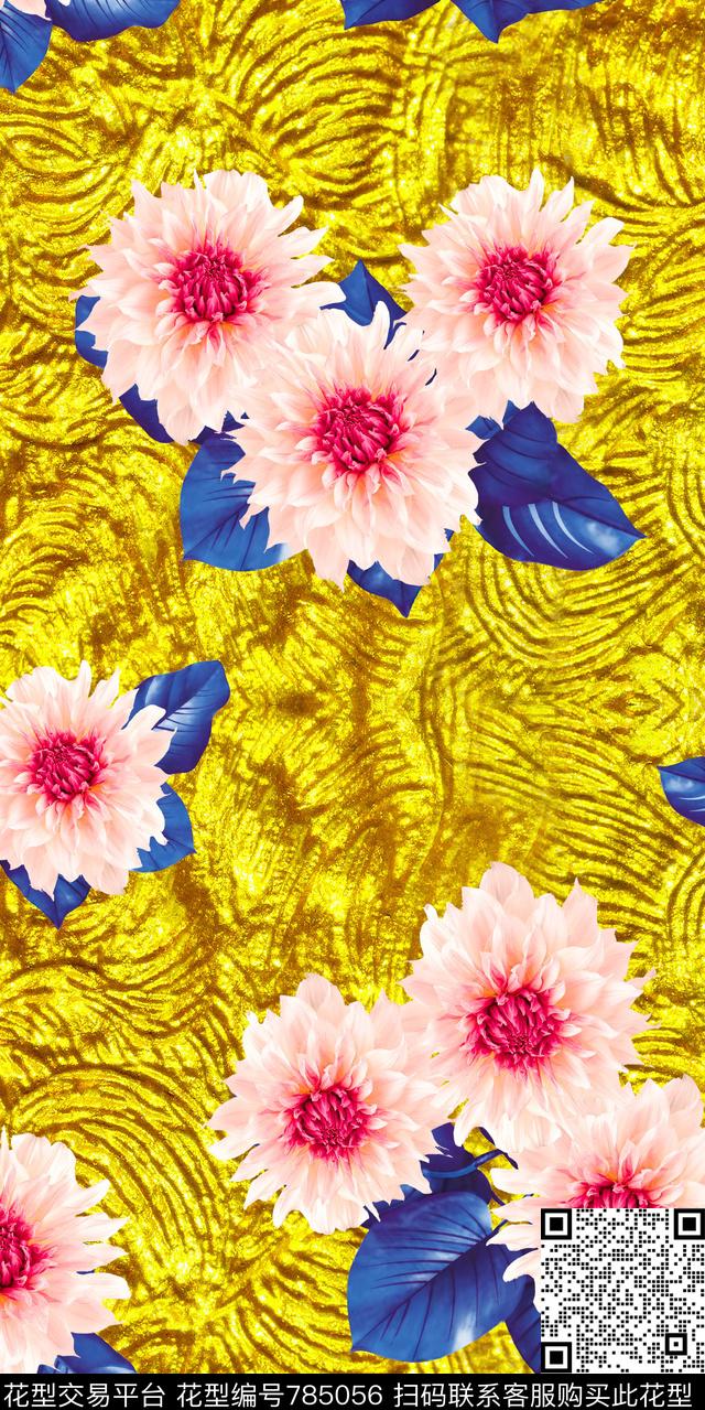花鸟乱花大花数码印花华亿平台下载（图片编号: 785056） - 瓦栏（Walan）