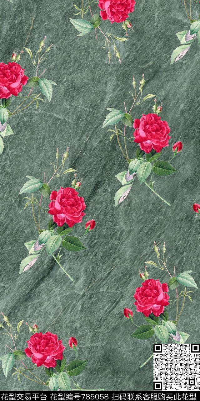 花鸟乱花大花数码印花华亿平台下载（图片编号: 785058） - 瓦栏（Walan）