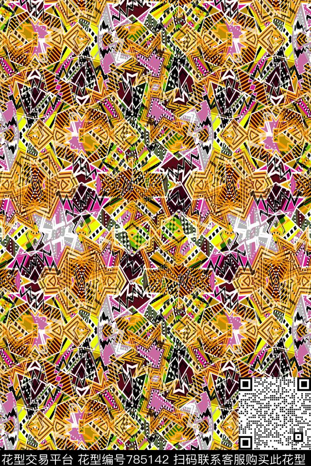 不规则几何小方块马赛克传统印花华亿平台下载（图片编号: 785142） - 瓦栏（Walan）