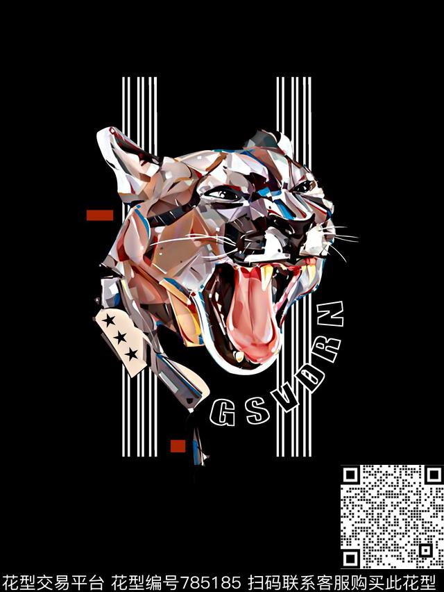 豹子头几何男装T恤华亿平台数码印花华亿平台下载（图片编号: 785185） - 瓦栏（Walan）