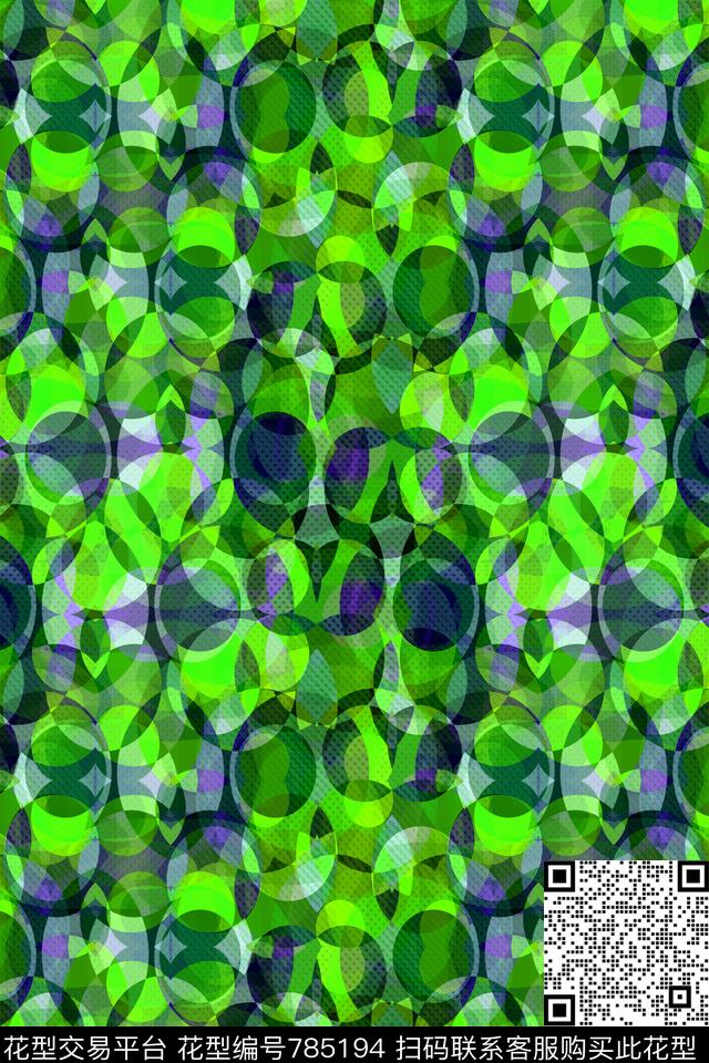 解构波点圆圈传统印花华亿平台下载（图片编号: 785194） - 瓦栏（Walan）