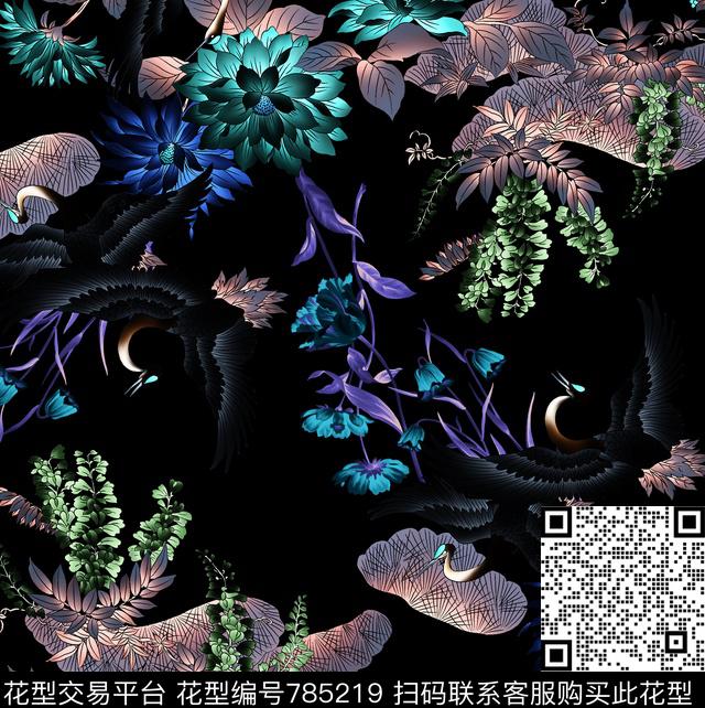 小碎花休闲男装插画复古手绘花卉数码印花华亿平台下载（图片编号: 785219） - 瓦栏（Walan）