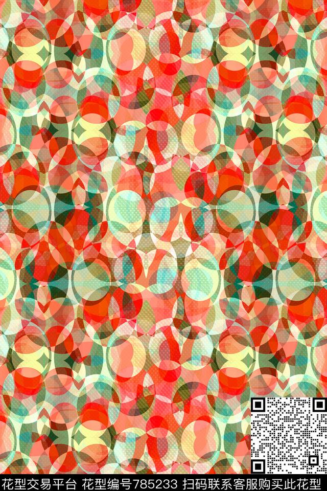 解构波点圆圈传统印花华亿平台下载（图片编号: 785233） - 瓦栏（Walan）