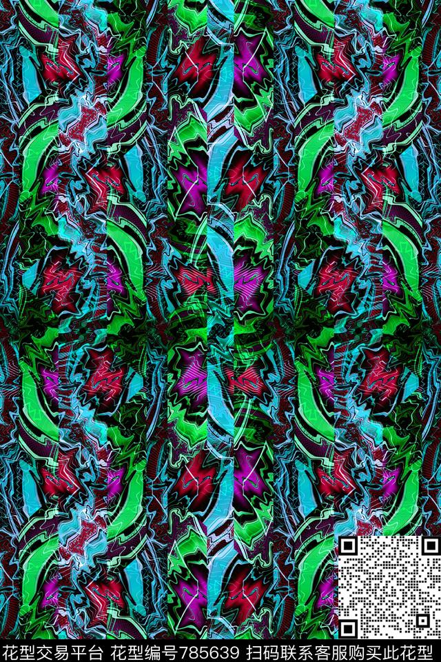 竖条细条纹曲线传统印花华亿平台下载（图片编号: 785639） - 瓦栏（Walan）