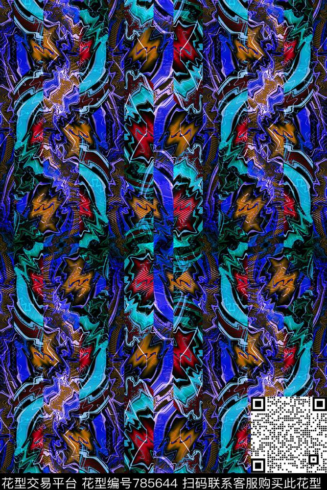 竖条细条纹曲线传统印花华亿平台下载（图片编号: 785644） - 瓦栏（Walan）