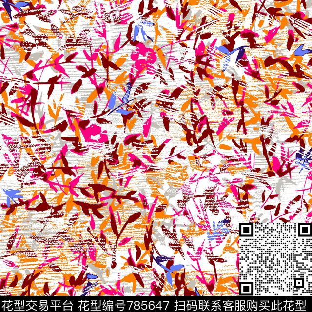 花卉几何花卉传统印花华亿平台下载（图片编号: 785647） - 瓦栏（Walan）