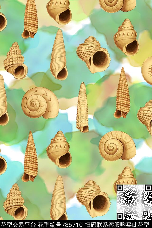 泳装热带华亿平台海螺传统印花华亿平台下载（图片编号: 785710） - 瓦栏（Walan）