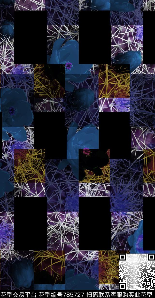 女装时尚花卉数码印花华亿平台下载（图片编号: 785727） - 瓦栏（Walan）