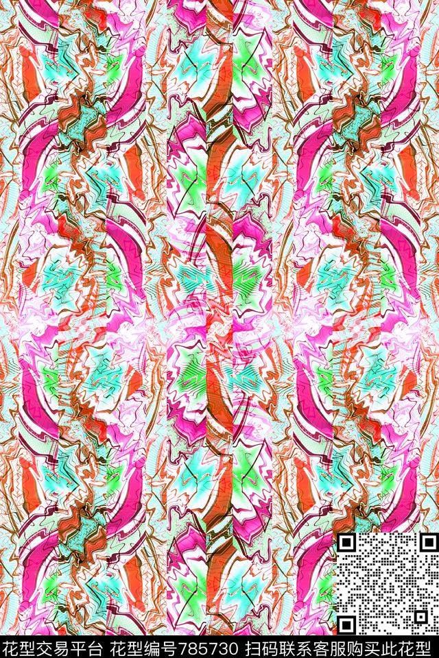 竖条细条纹曲线传统印花华亿平台下载（图片编号: 785730） - 瓦栏（Walan）