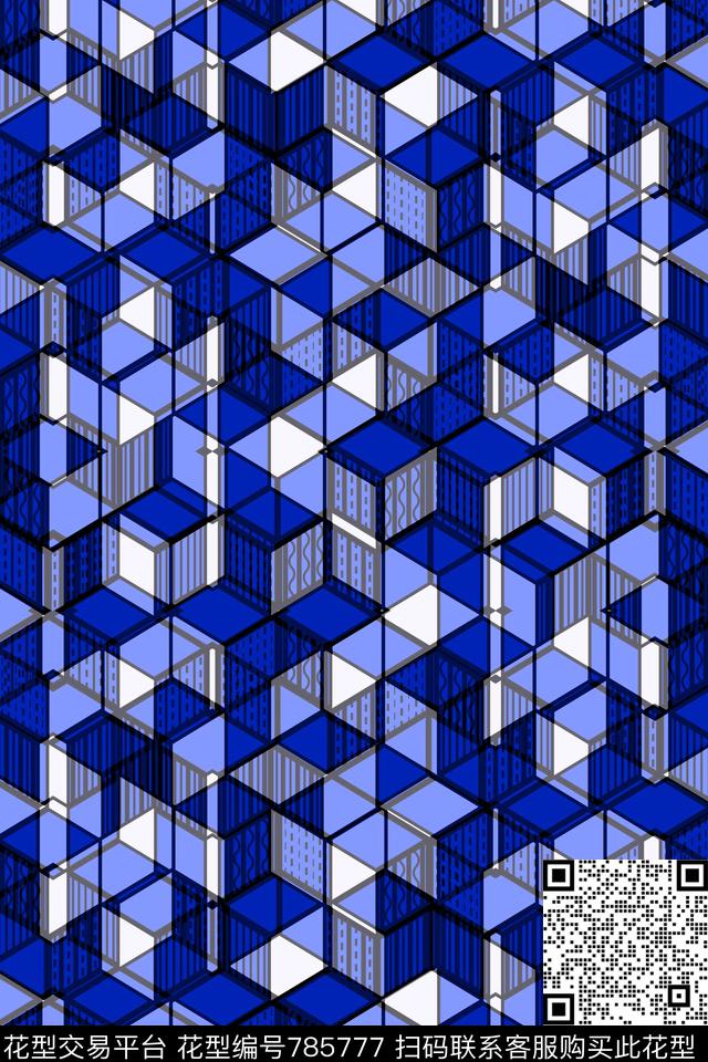 方格色块不规则几何传统印花华亿平台下载（图片编号: 785777） - 瓦栏（Walan）