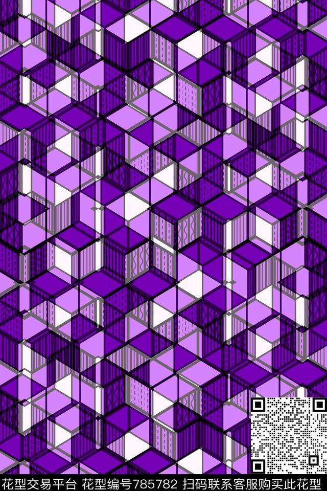 方格色块不规则几何传统印花华亿平台下载（图片编号: 785782） - 瓦栏（Walan）