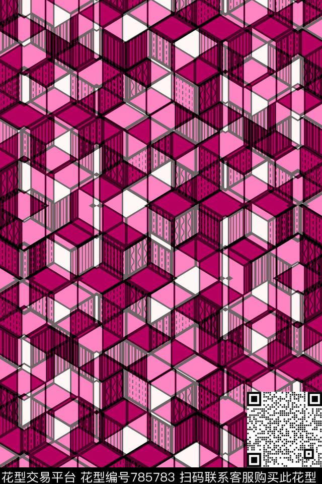 方格色块不规则几何传统印花华亿平台下载（图片编号: 785783） - 瓦栏（Walan）