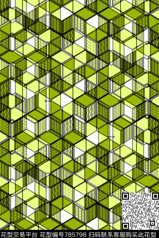 方格色块不规则几何传统印花华亿平台下载（图片编号: 785798） - 瓦栏（Walan）