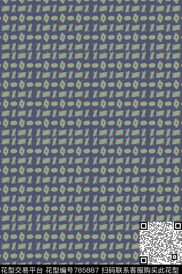 手绘线条笔触流行色线条组合传统印花华亿平台下载（图片编号: 785887） - 瓦栏（Walan）