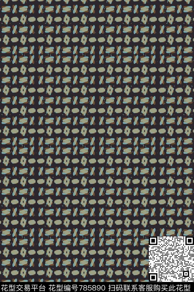 手绘线条笔触流行色线条组合传统印花华亿平台下载（图片编号: 785890） - 瓦栏（Walan）