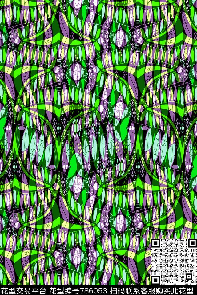 曲线波浪条纹横条传统印花华亿平台下载（图片编号: 786053） - 瓦栏（Walan）