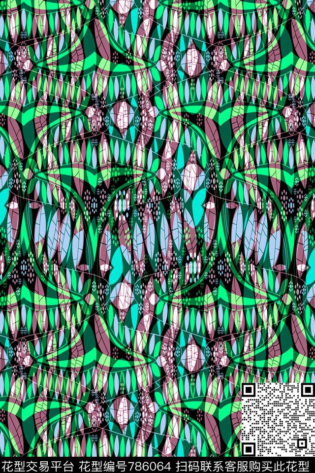 曲线波浪条纹横条传统印花华亿平台下载（图片编号: 786064） - 瓦栏（Walan）