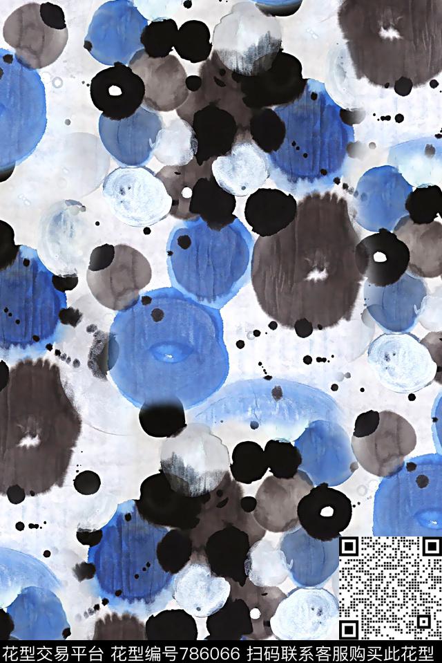 抽象墨点几何女装华亿平台数码印花华亿平台下载（图片编号: 786066） - 瓦栏（Walan）