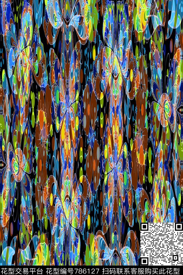 曲线波浪条纹横条传统印花华亿平台下载（图片编号: 786127） - 瓦栏（Walan）