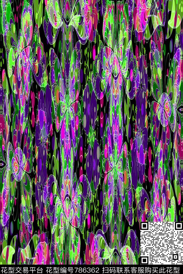 曲线波浪条纹横条传统印花华亿平台下载（图片编号: 786362） - 瓦栏（Walan）