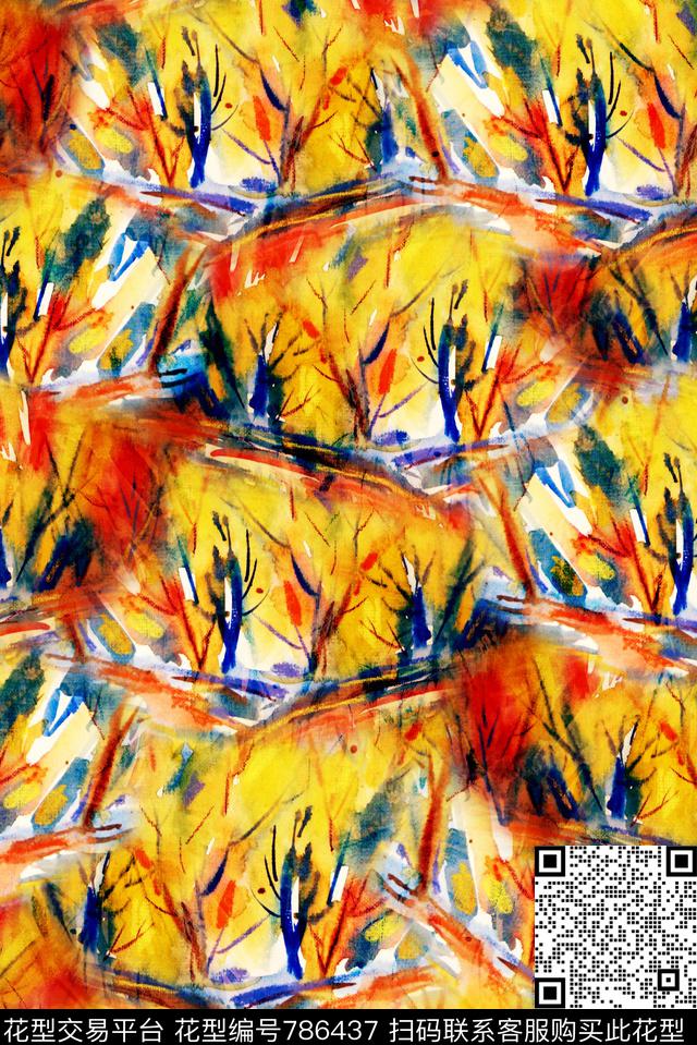 抽象扎染艺术数码印花华亿平台下载（图片编号: 786437） - 瓦栏（Walan）