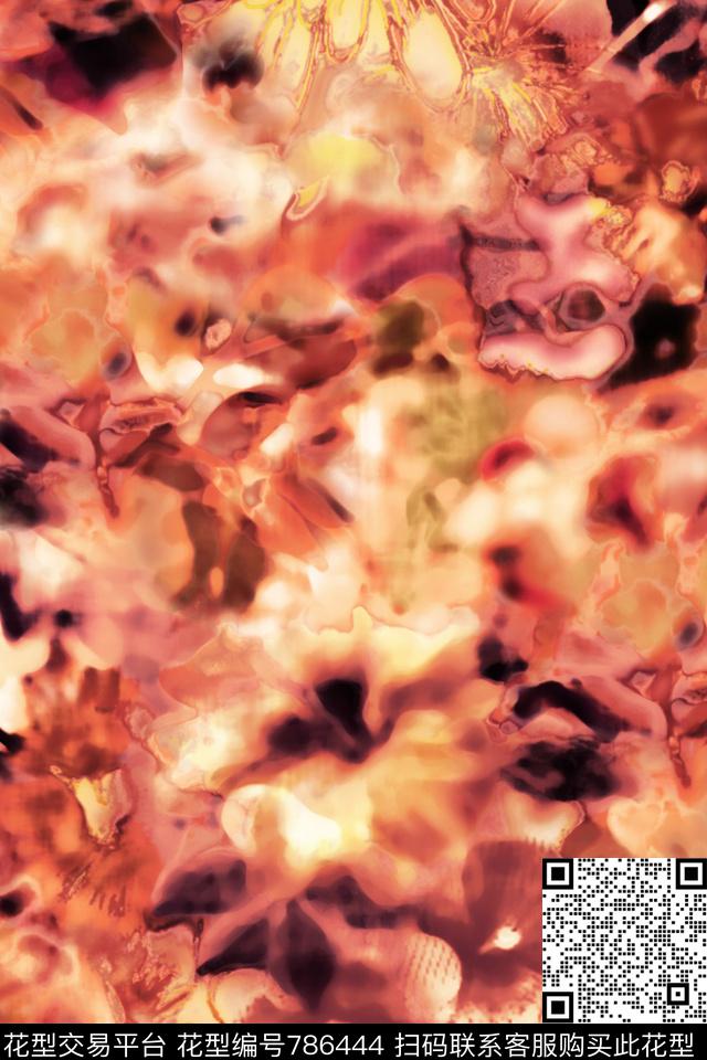 乱花蝴蝶花传统印花华亿平台下载（图片编号: 786444） - 瓦栏（Walan）