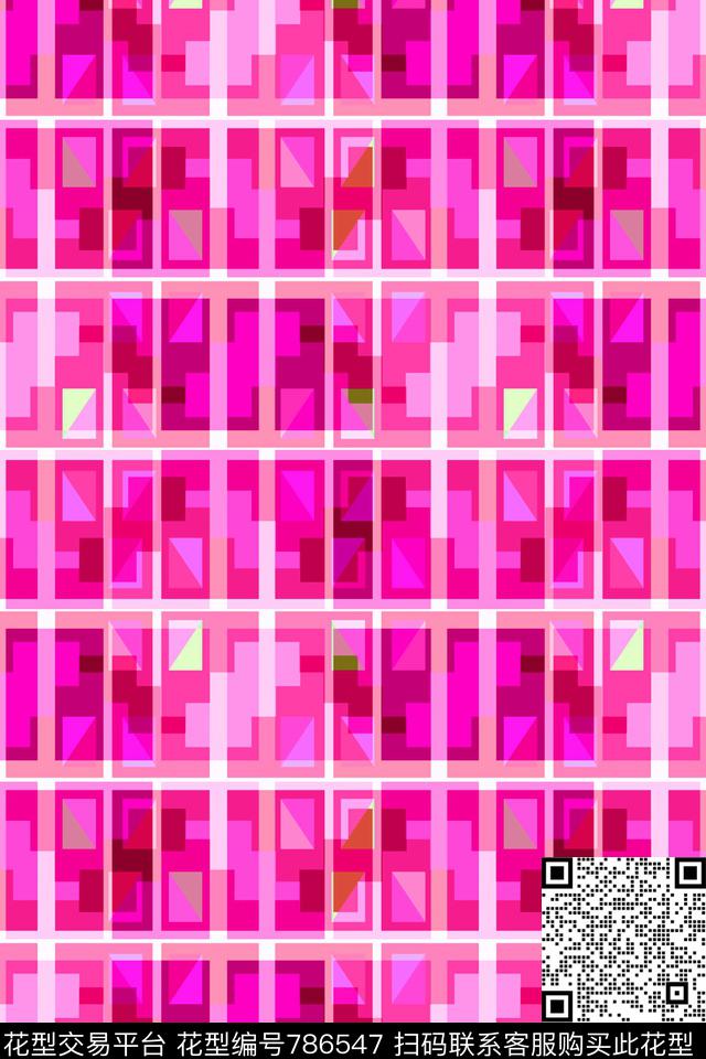 不规则几何小方块千鸟格传统印花华亿平台下载（图片编号: 786547） - 瓦栏（Walan）