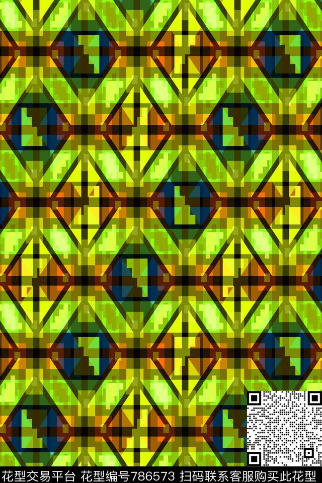 十字小方块不规则几何传统印花华亿平台下载（图片编号: 786573） - 瓦栏（Walan）