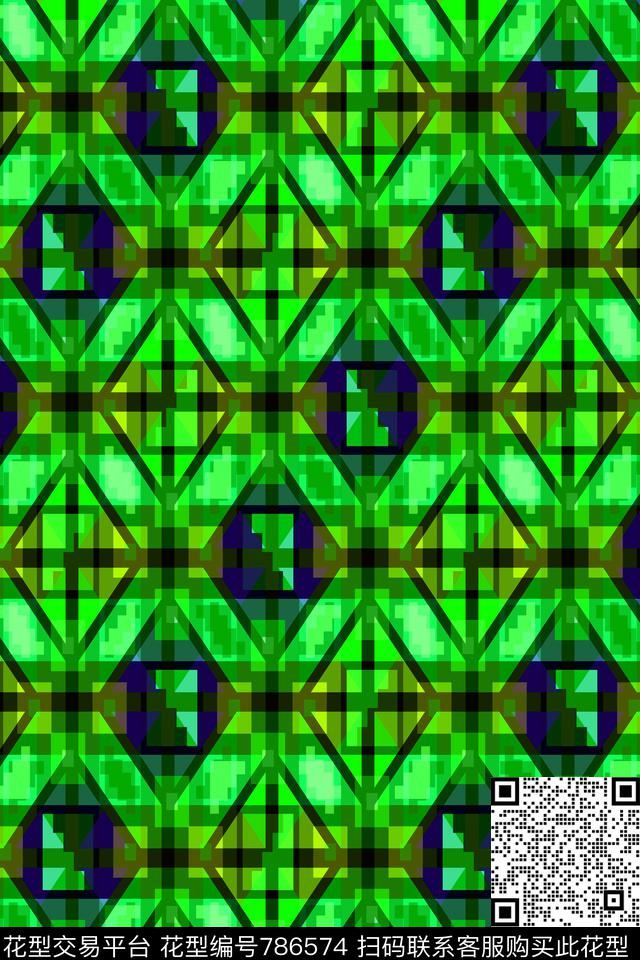 十字小方块不规则几何传统印花华亿平台下载（图片编号: 786574） - 瓦栏（Walan）