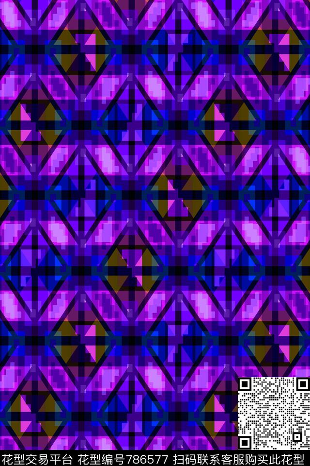 十字小方块不规则几何传统印花华亿平台下载（图片编号: 786577） - 瓦栏（Walan）