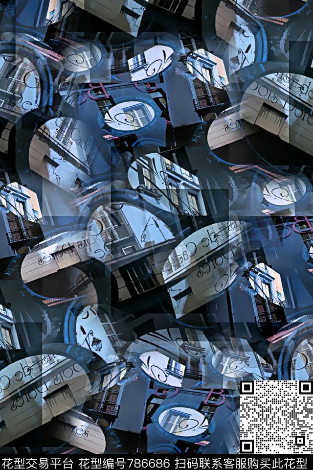 抽象纹理几何男装羽绒服华亿平台数码印花华亿平台下载（图片编号: 786686） - 瓦栏（Walan）